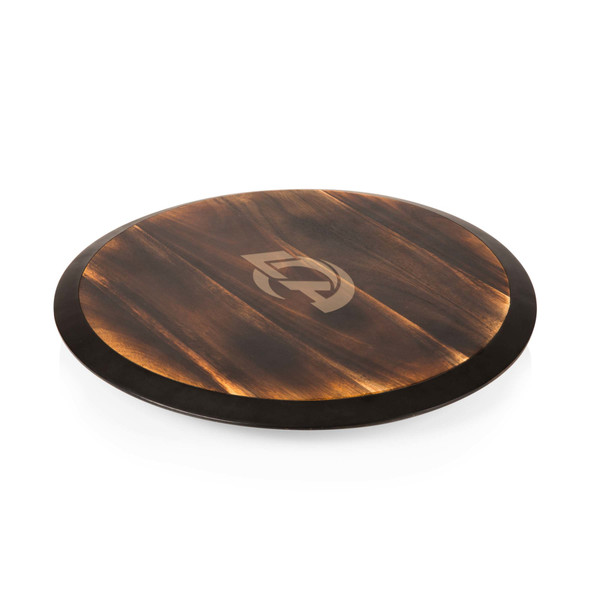 Los Angeles Rams Lazy Susan Serving Tray, (Fire Acacia Wood)