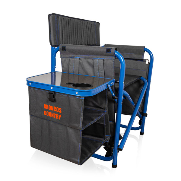 Denver Broncos Fusion Camping Chair, (Dark Gray with Blue Accents)