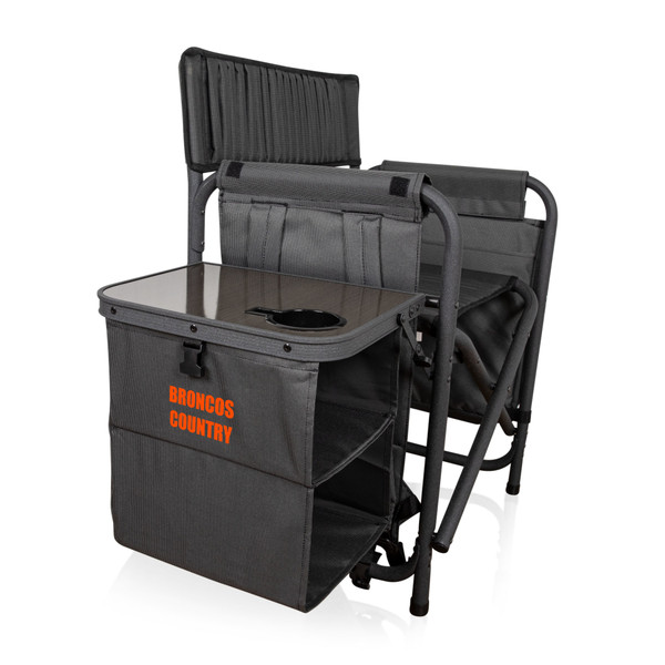 Denver Broncos Fusion Camping Chair, (Dark Gray with Black Accents)