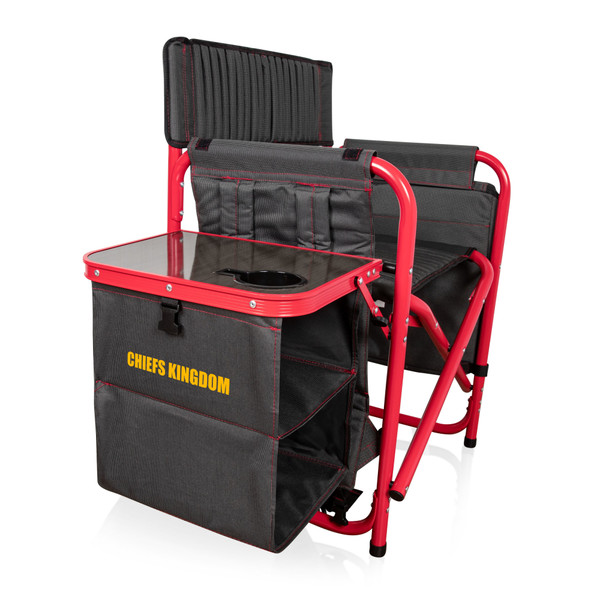 Kansas City Chiefs Fusion Camping Chair, (Dark Gray with Red Accents)