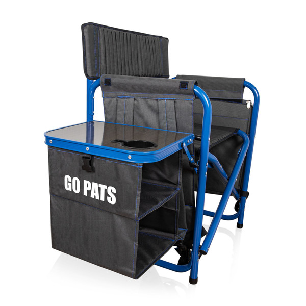 New England Patriots Fusion Camping Chair, (Dark Gray with Blue Accents)