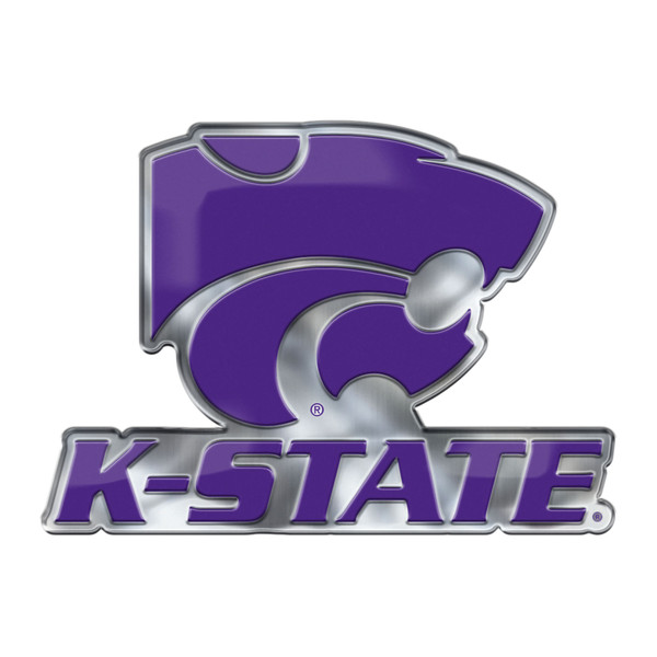 Kansas State University - Kansas State Wildcats Embossed Color Emblem 2 "Wildcat & 'K-STATE'" Logo Purple