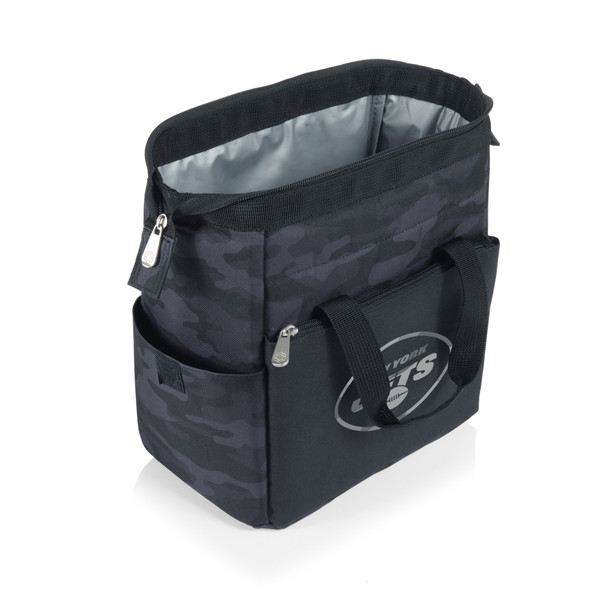 New York Jets On The Go Lunch Bag Cooler, (Black Camo)