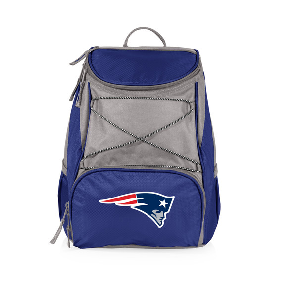 New England Patriots PTX Backpack Cooler, (Navy Blue with Gray Accents)
