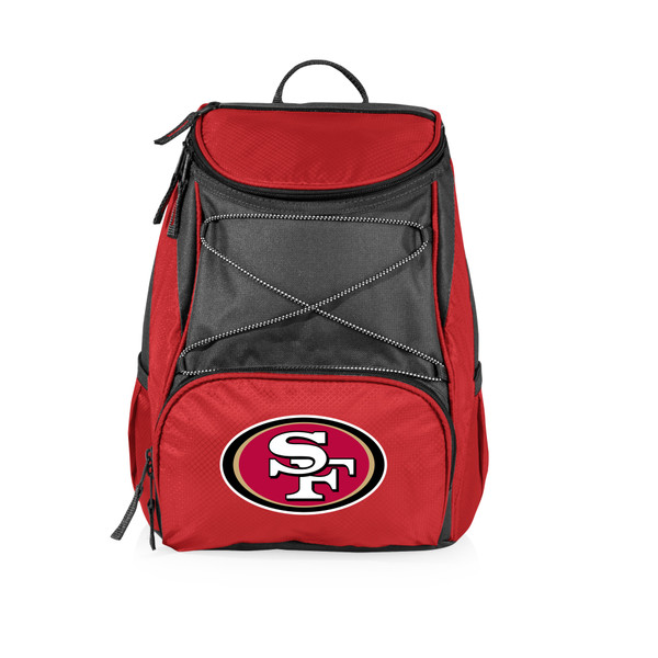 San Francisco 49ers PTX Backpack Cooler, (Red with Gray Accents)