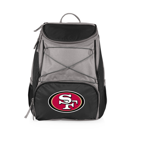 San Francisco 49ers PTX Backpack Cooler, (Black with Gray Accents)