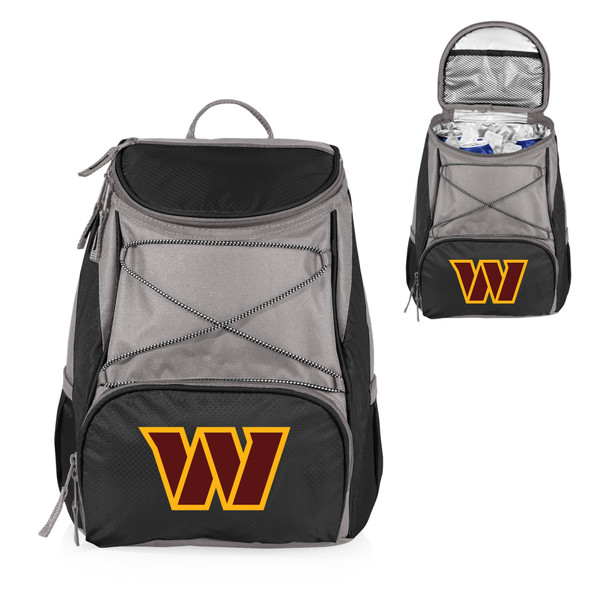 Washington Commanders PTX Backpack Cooler, (Black with Gray Accents)