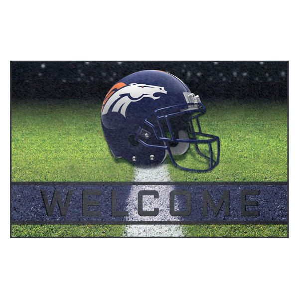 Denver Broncos Crumb Rubber Door Mat Bronco Head Primary Logo Navy