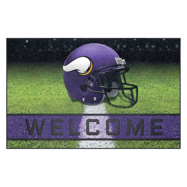 Minnesota Vikings Crumb Rubber Door Mat Viking Head Primary Logo Purple