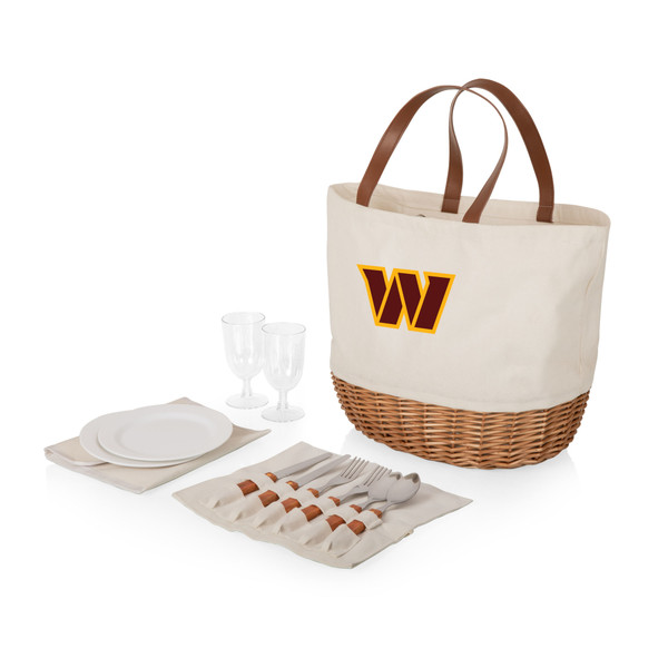 Washington Commanders Promenade Picnic Basket, (Beige Canvas)