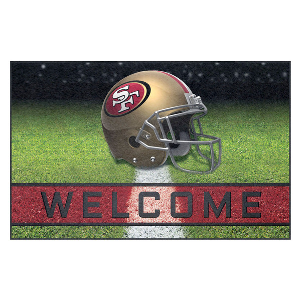 San Francisco 49ers Crumb Rubber Door Mat Oval SF Primary Logo Red