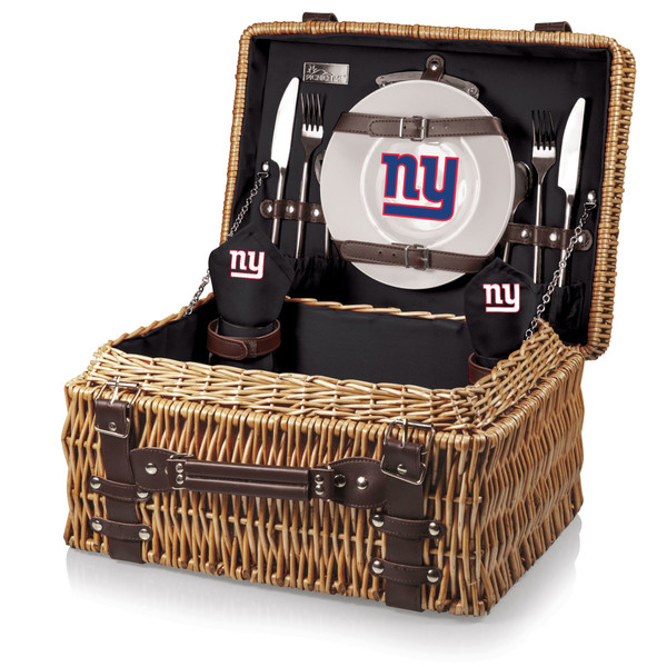 New York Giants Champion Picnic Basket, (Black with Brown Accents)