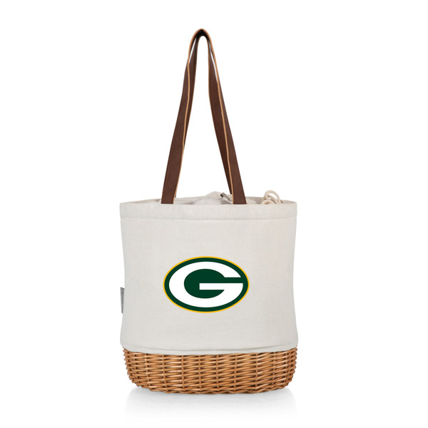 Green Bay Packers Pico Willow and Canvas Lunch Basket, (Natural Canvas)