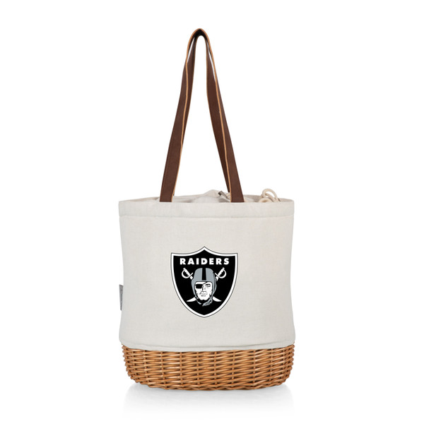 Las Vegas Raiders Pico Willow and Canvas Lunch Basket, (Natural Canvas)