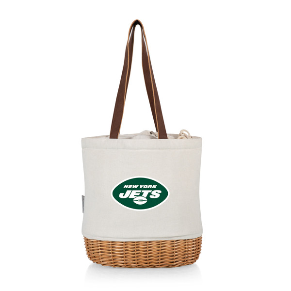 New York Jets Pico Willow and Canvas Lunch Basket, (Natural Canvas)
