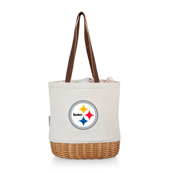 Pittsburgh Steelers Pico Willow and Canvas Lunch Basket, (Natural Canvas)