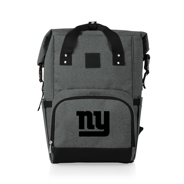 New York Giants On The Go Roll-Top Backpack Cooler, (Heathered Gray)