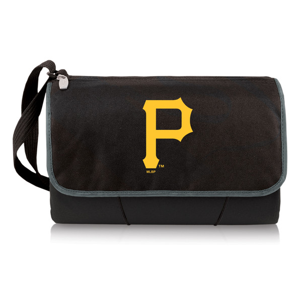 Pittsburgh Pirates Blanket Tote Outdoor Picnic Blanket (Black with Black Exterior)