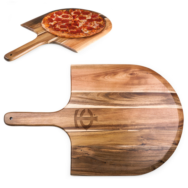 Minnesota Twins Acacia Pizza Peel Serving Paddle (Acacia Wood)