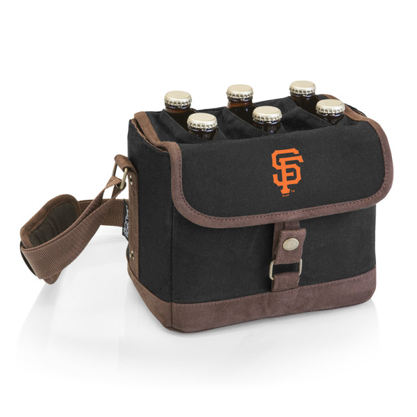 San Francisco Giants Beer Caddy Cooler Tote with Opener (Black with Brown Accents)