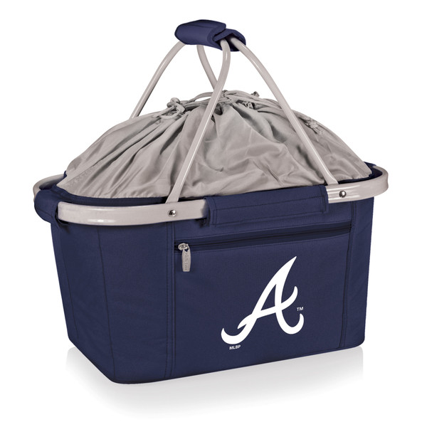 Atlanta Braves Metro Basket Collapsible Cooler Tote (Navy Blue)