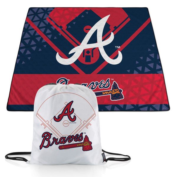 Atlanta Braves Impresa Picnic Blanket (Black & White)