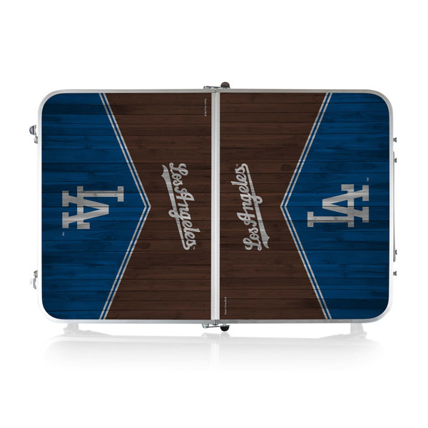 Los Angeles Dodgers Concert Table Mini Portable Table (Charcoal Wood Grain)