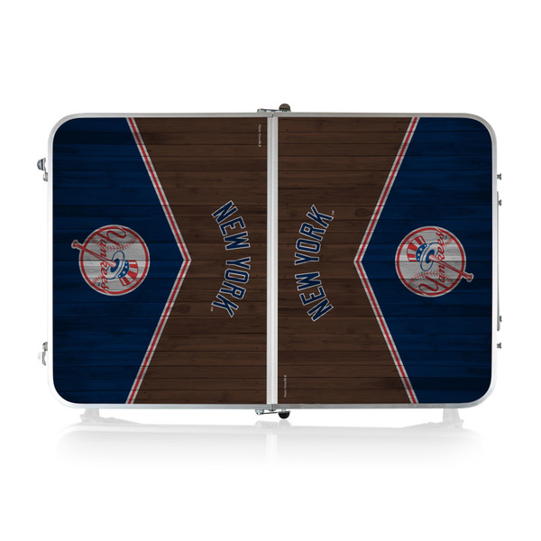 New York Yankees Concert Table Mini Portable Table (Charcoal Wood Grain)