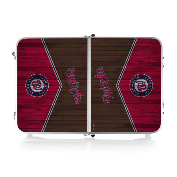 Washington Nationals Concert Table Mini Portable Table (Charcoal Wood Grain)