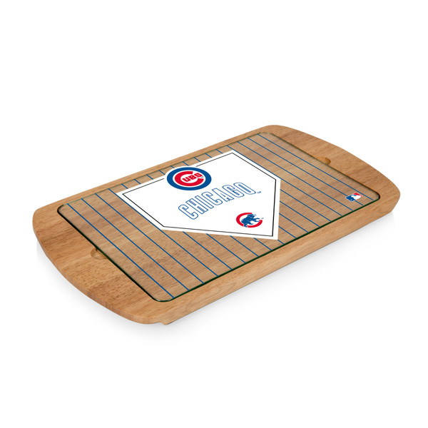 Chicago Cubs Billboard Glass Top Serving Tray (Parawood)