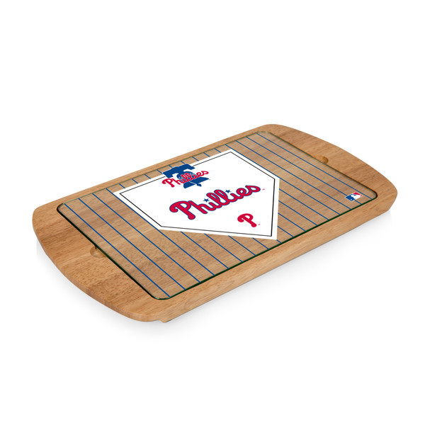 Philadelphia Phillies Billboard Glass Top Serving Tray (Parawood)