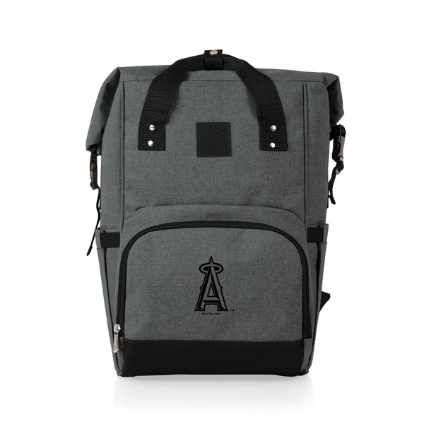 Los Angeles Angels On The Go Roll-Top Backpack Cooler (Heathered Gray)
