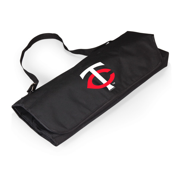 Minnesota Twins BBQ Apron Tote Pro Grill Set (Black with Gray Accents)