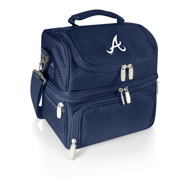 Atlanta Braves Pranzo Lunch Bag Cooler with Utensils (Navy Blue)