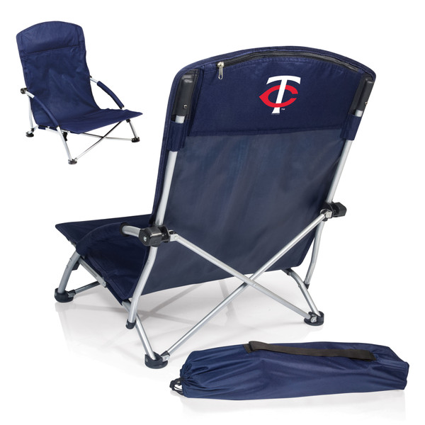 Minnesota Twins Tranquility Beach Chair with Carry Bag (Navy Blue)
