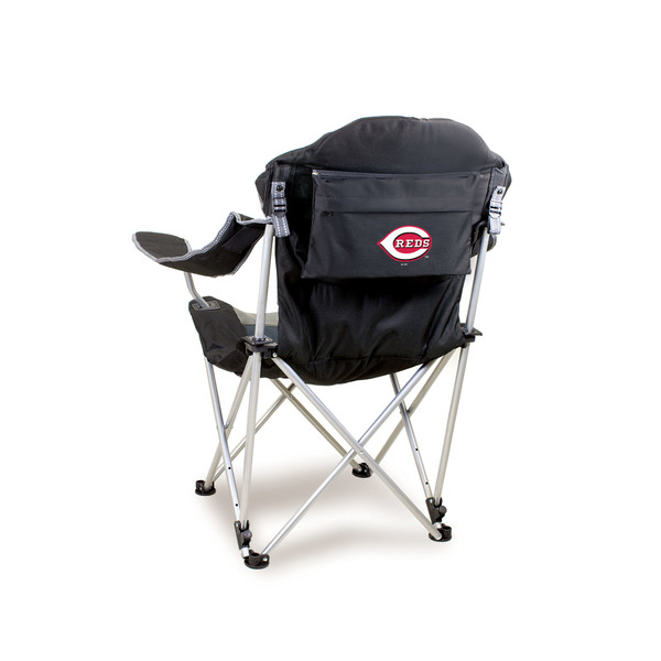 Cincinnati Reds Reclining Camp Chair (Black with Gray Accents)