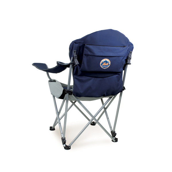 New York Mets Reclining Camp Chair (Navy Blue with Gray Accents)