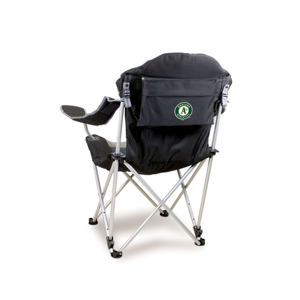 Oakland Athletics Reclining Camp Chair (Black with Gray Accents)