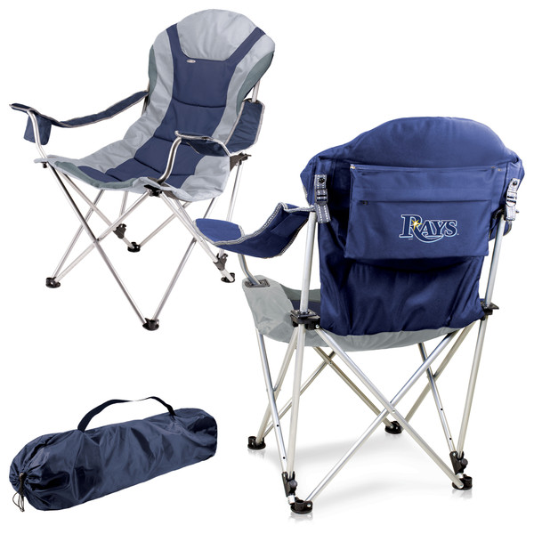 Tampa Bay Rays Reclining Camp Chair (Navy Blue with Gray Accents)