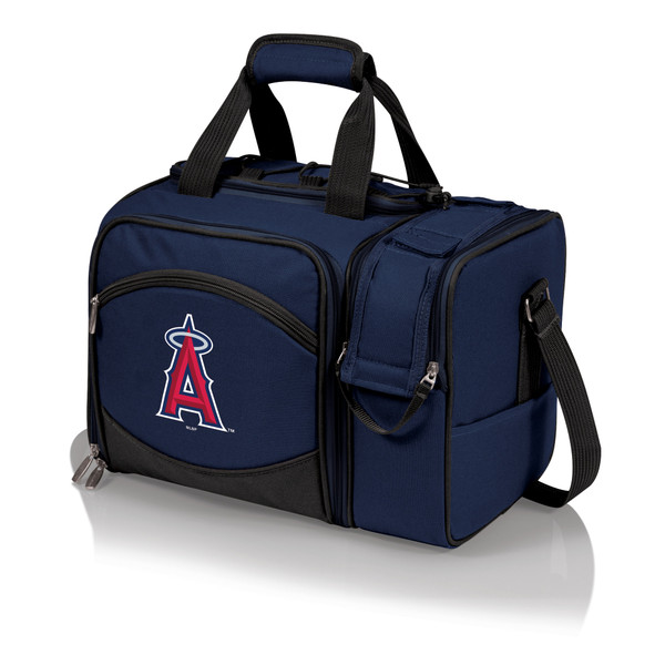 Los Angeles Angels Malibu Picnic Basket Cooler (Navy Blue with Black Accents)