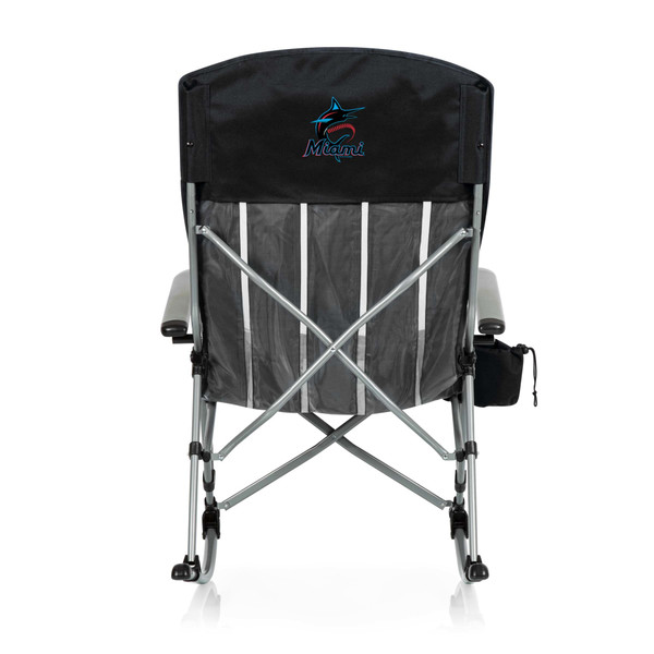 Miami Marlins Outdoor Rocking Camp Chair (Black)