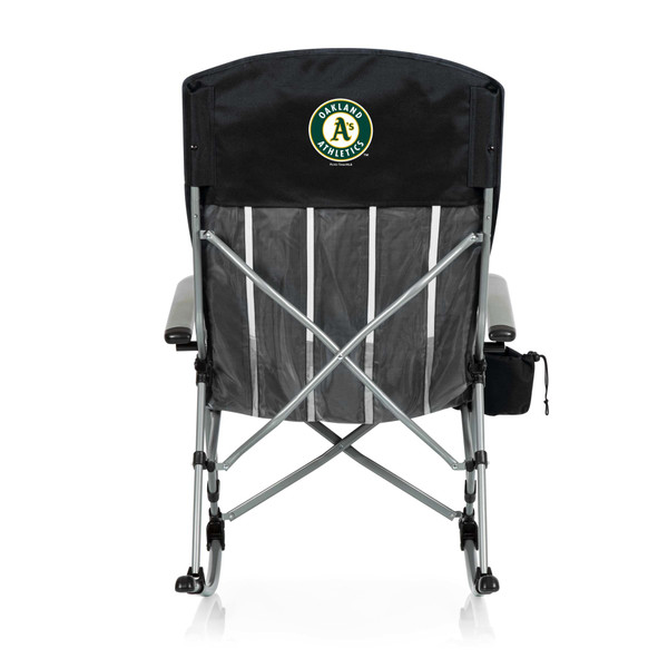 Oakland Athletics Outdoor Rocking Camp Chair (Black)