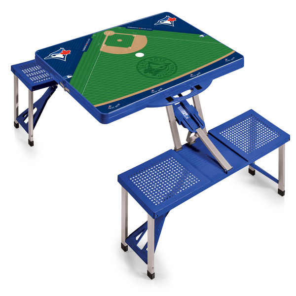 Toronto Blue Jays Baseball Diamond Picnic Table Portable Folding Table with Seats (Royal Blue)