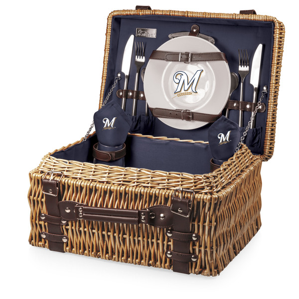 Milwaukee Brewers Champion Picnic Basket (Navy Blue)