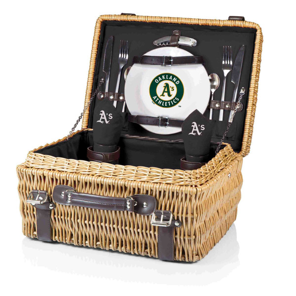 Oakland Athletics Champion Picnic Basket (Black with Brown Accents)