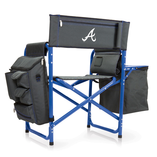 Atlanta Braves Fusion Camping Chair (Dark Gray with Blue Accents)