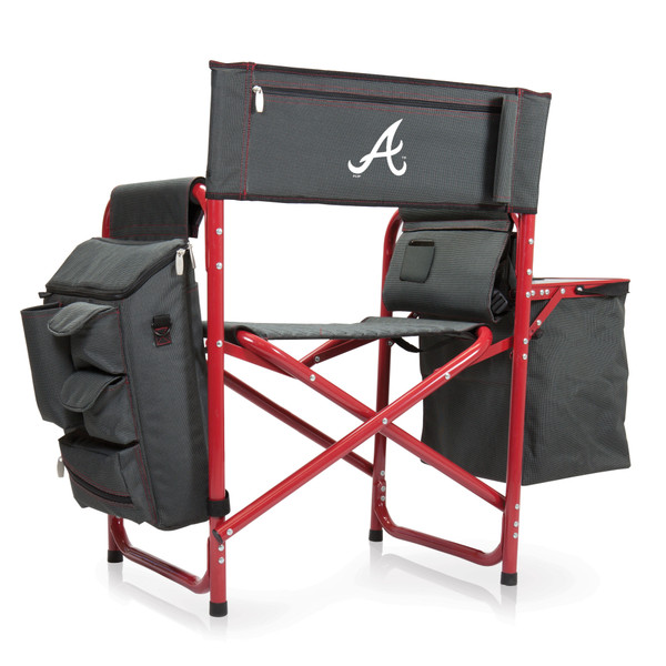 Atlanta Braves Fusion Camping Chair (Dark Gray with Red Accents)
