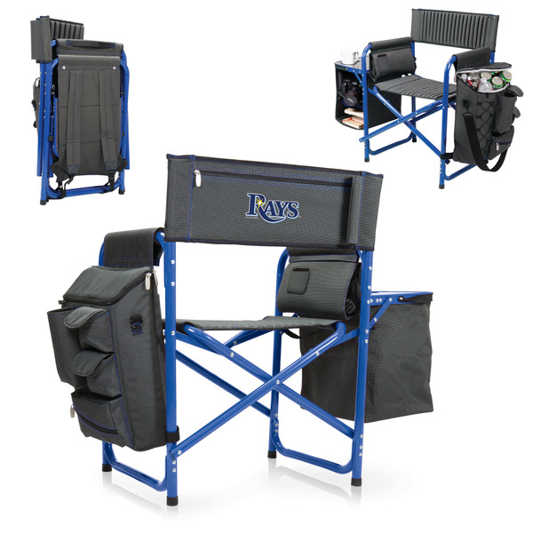 Tampa Bay Rays Fusion Camping Chair (Dark Gray with Blue Accents)