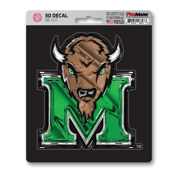 Marshall Thundering Herd 3D Decal "Bison Head & M" Logo