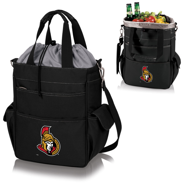 Ottawa Senators Activo Cooler Tote Bag, (Black with Gray Accents)